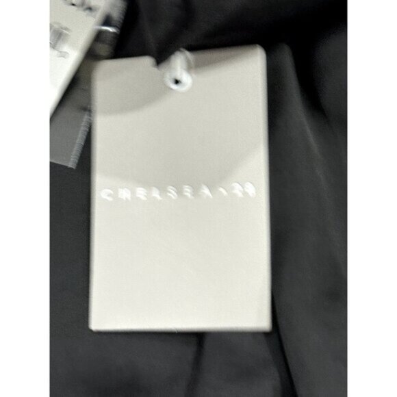 Chelsea 28 Black Wrap Midi Dress XXL Satin Short Sleeve Keyhole Back - Picture 8 of 10